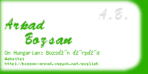 arpad bozsan business card